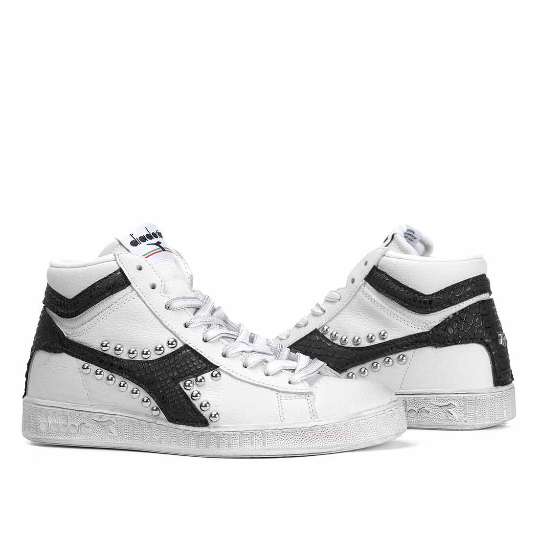 Diadora Game High Borchiate Pitone Nero - immagine 5
