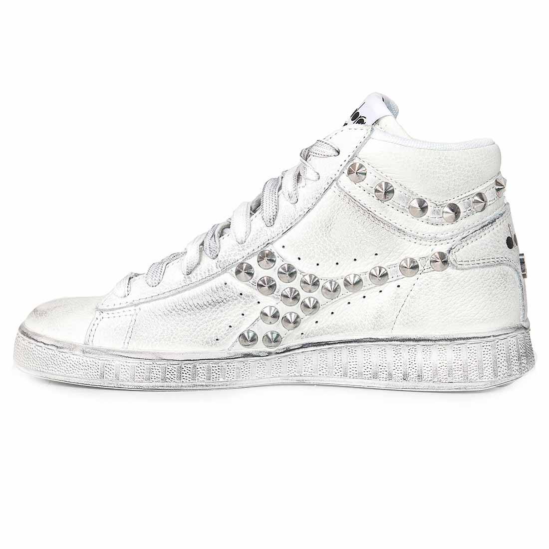 Diadora Game High con Borchie a Cono Argento - immagine 4