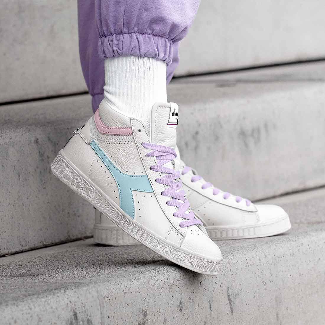 Diadora Game High Azzurre e Rosa Pastello - Outlet - immagine 5