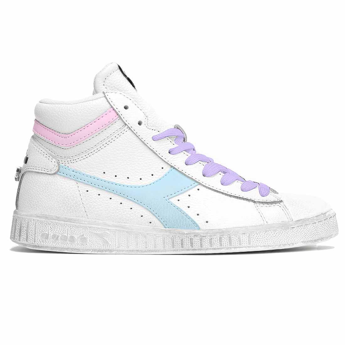 Diadora Game High Azzurre e Rosa Pastello - Outlet - immagine 2