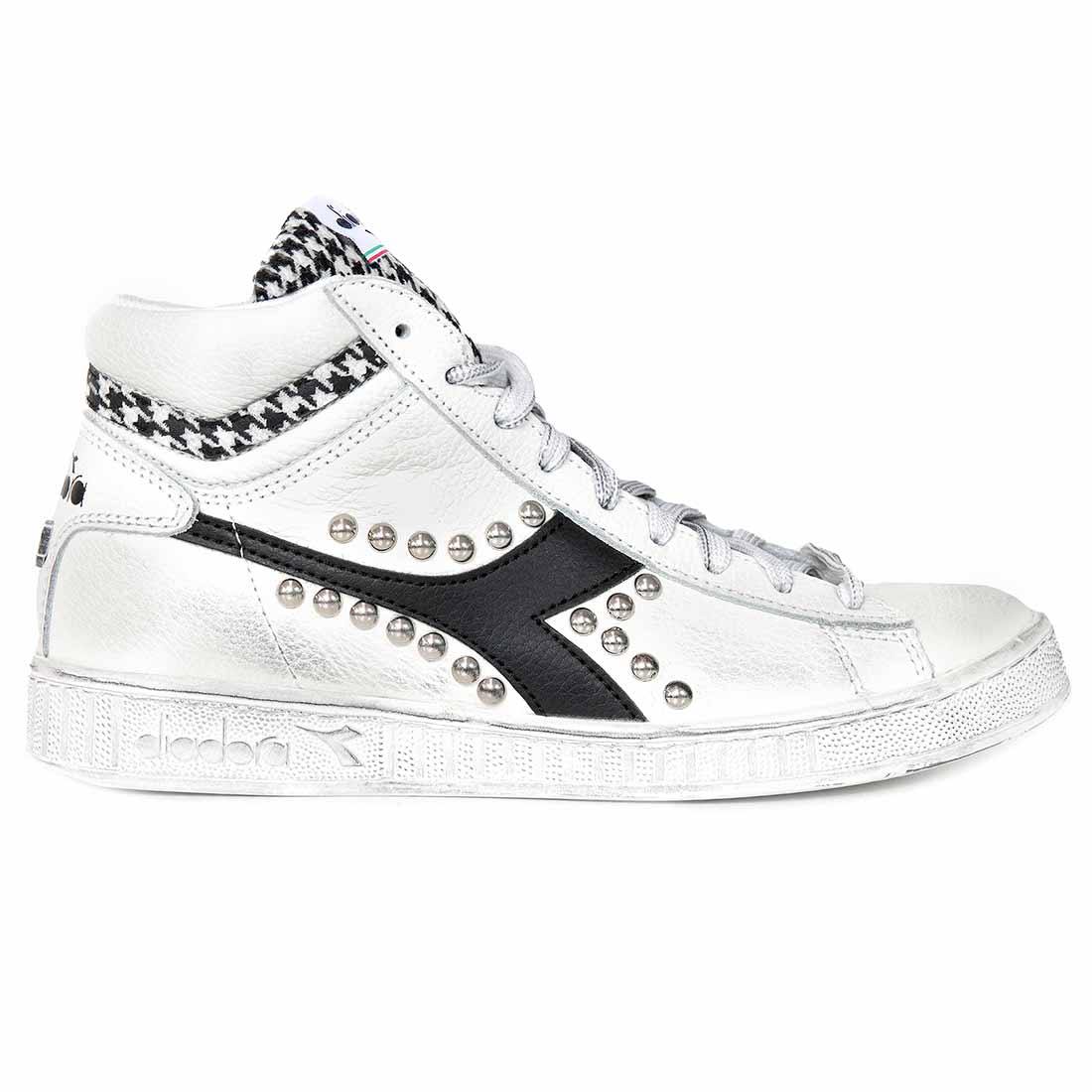 Diadora Game High Pied De Poule con Borchie - Nere - immagine 2