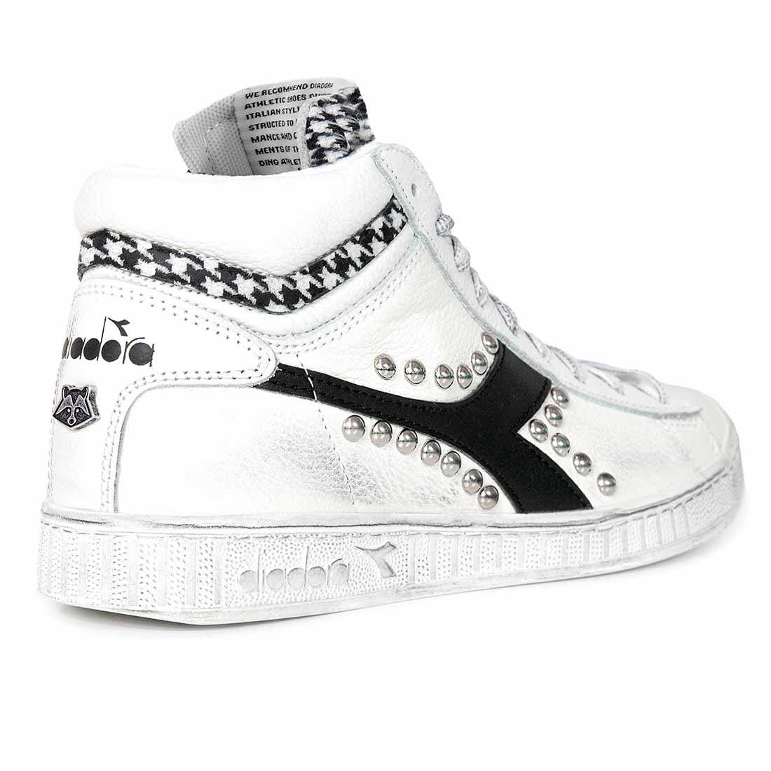 Diadora Game High Pied De Poule con Borchie - Nere - immagine 5