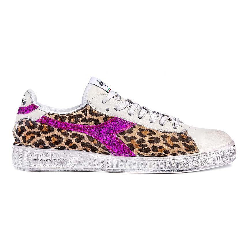 Diadora Game L Low - Leopardate (Animalier Maculato) e Glitter Fucsia - immagine 2