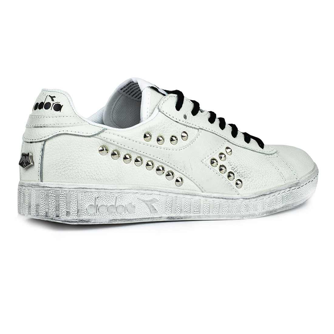 Diadora Game Low con Borchie Argento e Lacci Neri - immagine 4