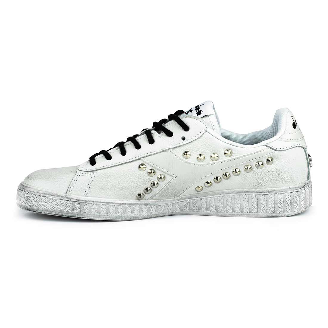 Diadora Game Low con Borchie Argento e Lacci Neri - immagine 3