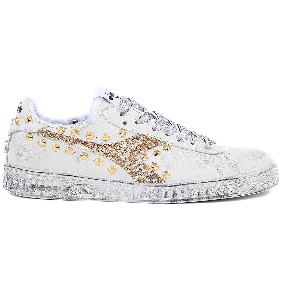Diadora Game L Low Glitter e borchie Oro - immagine 2