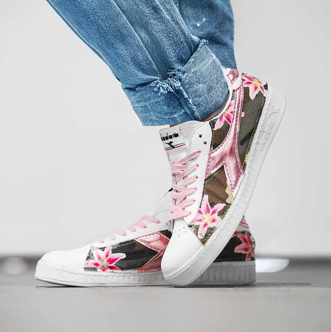 Diadora Game Low Camo e Fiori Rosa - immagine 3