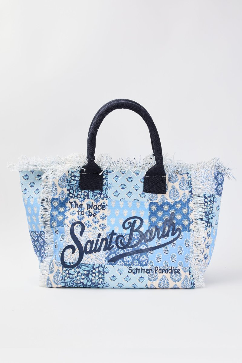Borsa Vanity in tela di cotone con stampa floreale patch - immagine 2