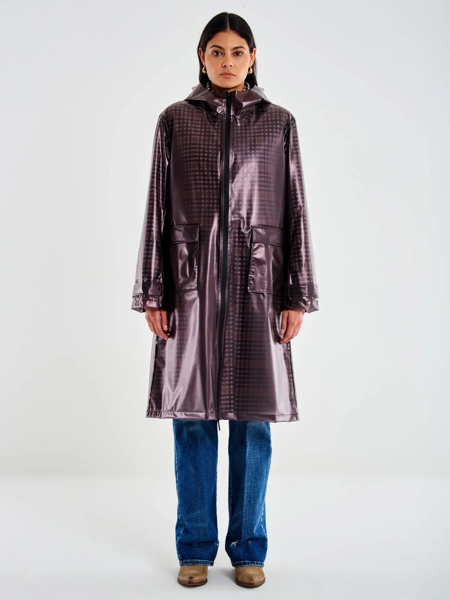 Cappotto a quadri con impermeabile - immagine 2