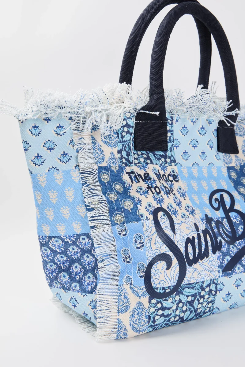 Borsa Vanity in tela di cotone con stampa floreale patch - immagine 5