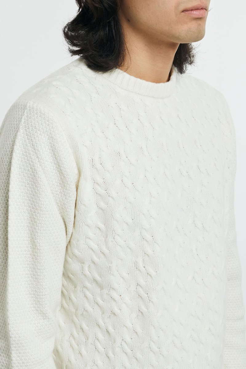 Maglia girocollo a treccia - immagine 5