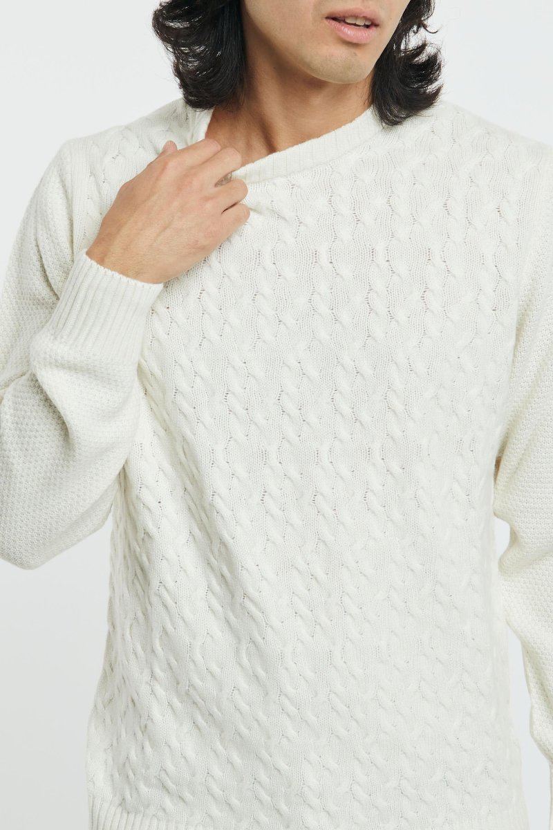 Maglia girocollo a treccia - immagine 4