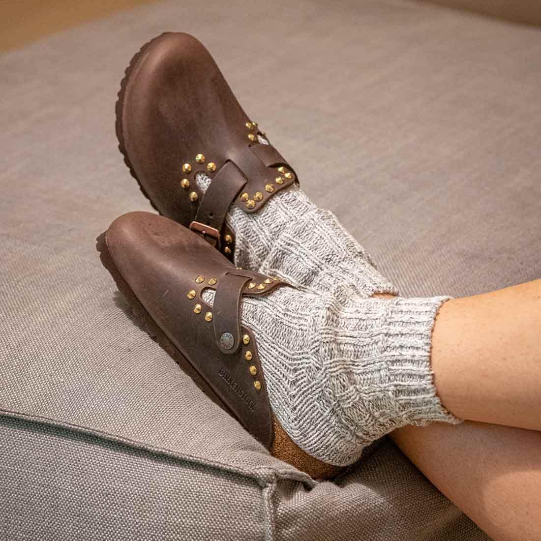 Personalizzazione Birkenstock Boston con Borchie Oro - Marroni - Outlet - immagine 4