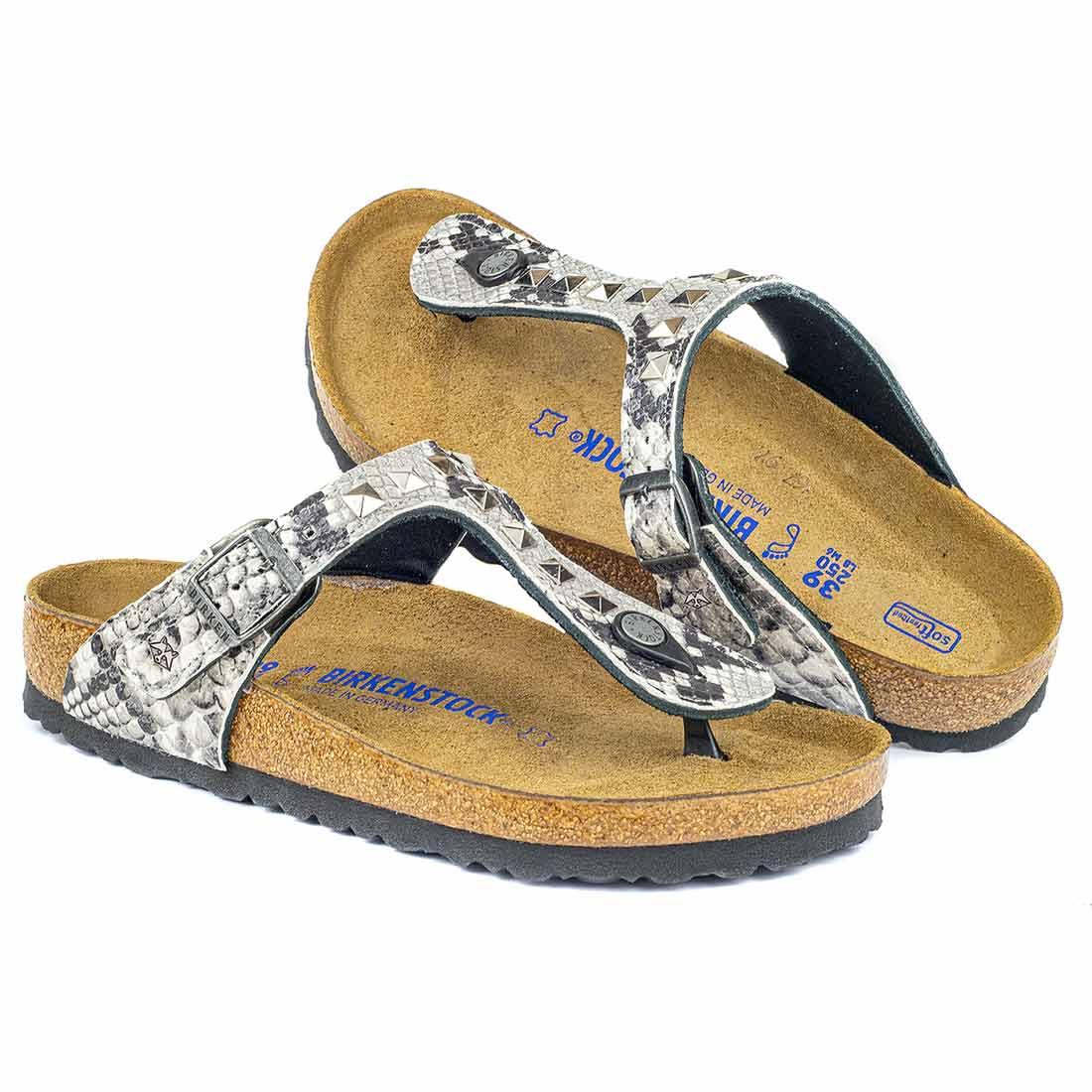 Personalizzazione Birkenstock Gizeh Pitonate con Borchie a Piramide - immagine 4