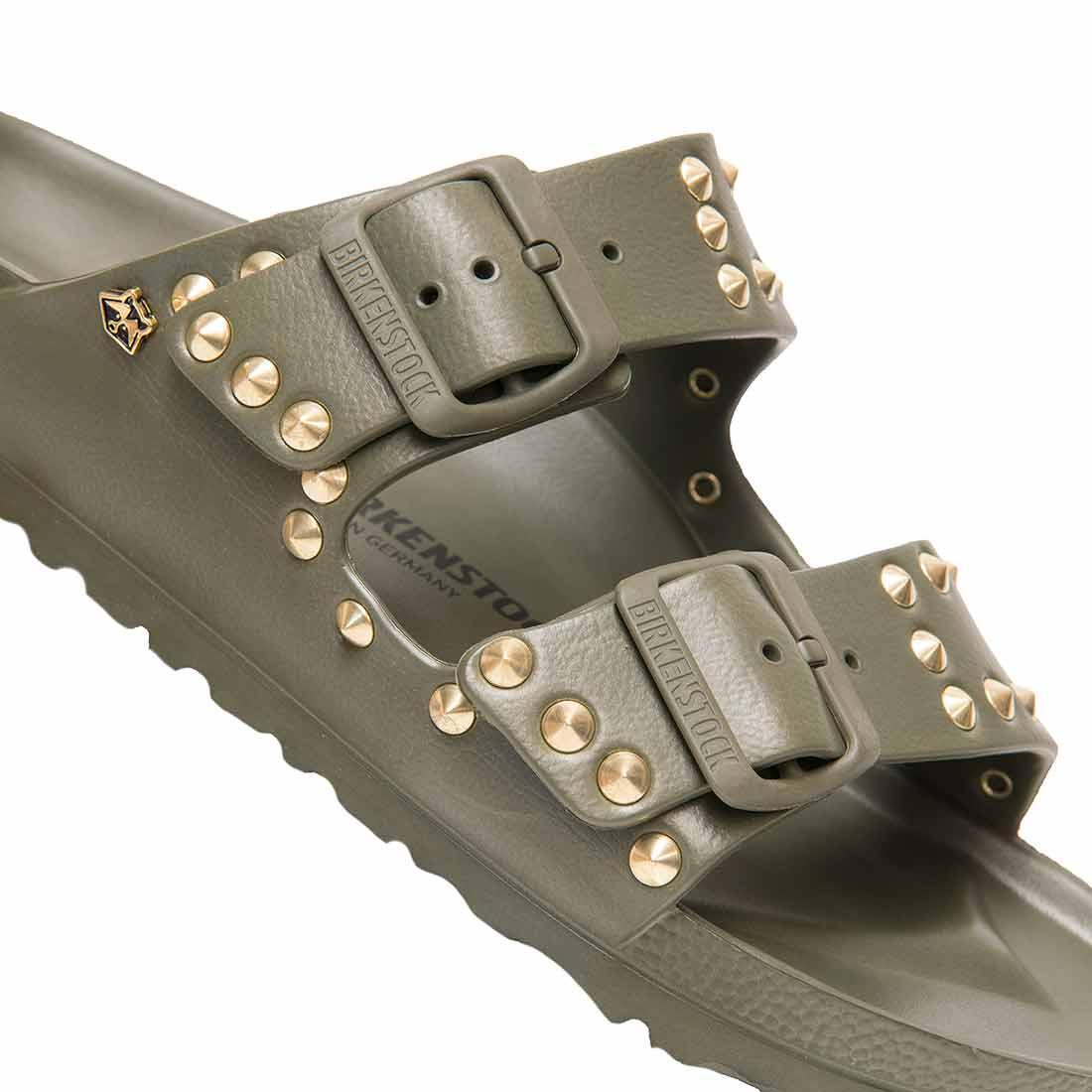 Personalizzazione Birkenstock Arizona Eva Verde militare con Borchie Oro - immagine 4