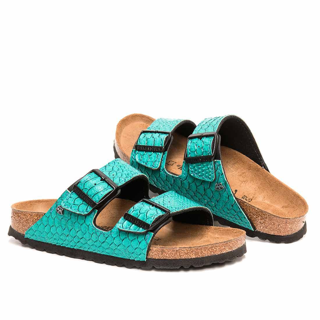 Personalizzazione Birkenstock Arizona Pitone - Verde Smeraldo - immagine 2