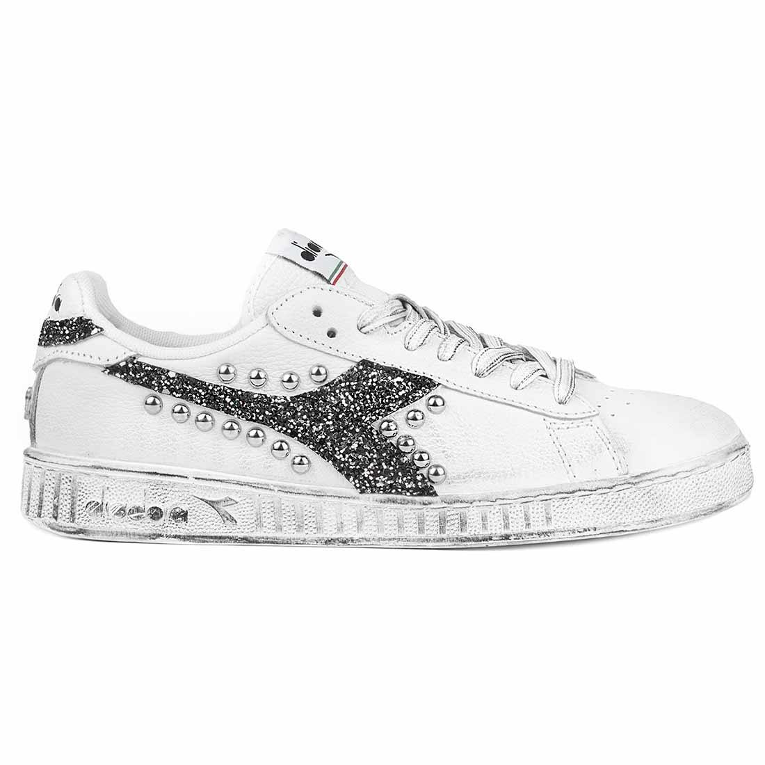 Diadora Game L Low con Borchie e Glitter Nero - Outlet - immagine 2
