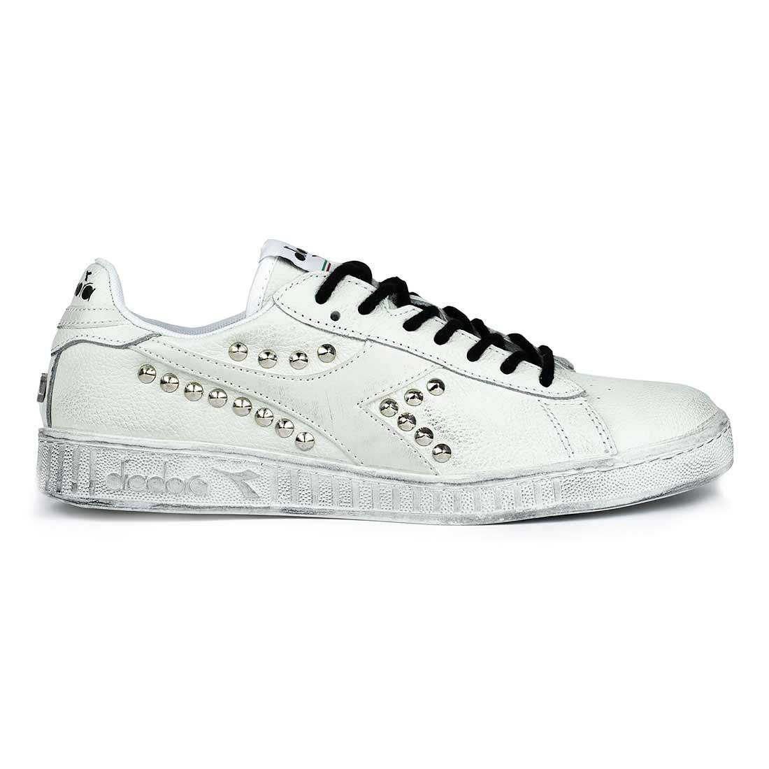Diadora Game Low con Borchie Argento e Lacci Neri - immagine 2