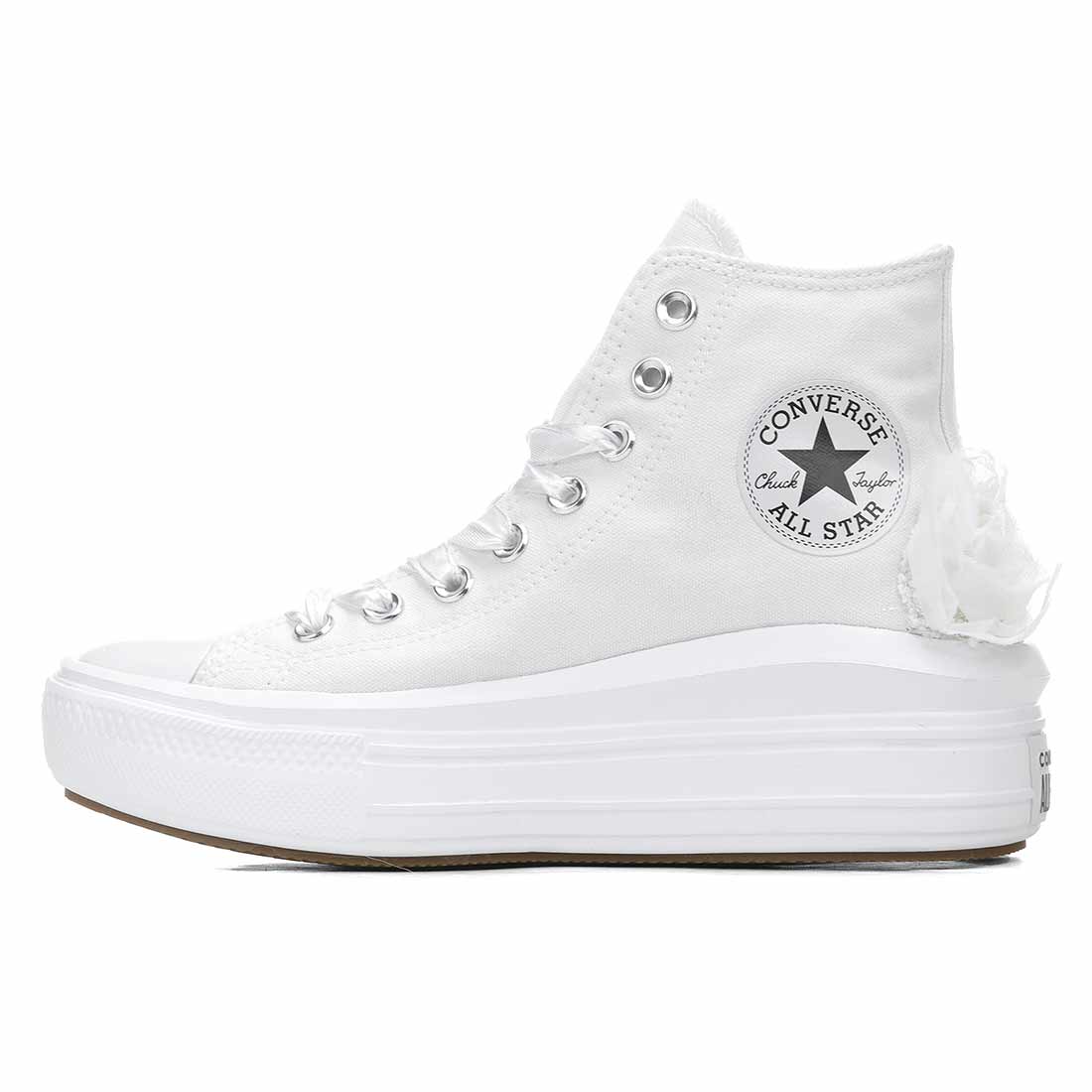Converse All Star Alte Move Pizzo e Rose Bianche - immagine 4