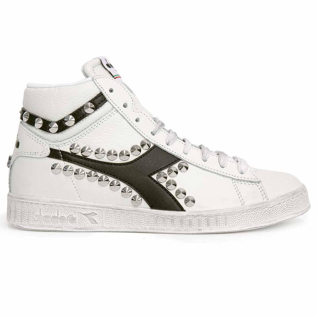 Diadora Game High con Borchie a Cono - Nere - immagine 2