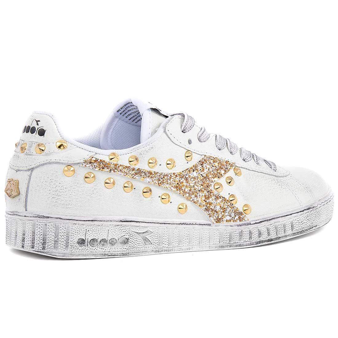 Diadora Game L Low Glitter e borchie Oro - immagine 5
