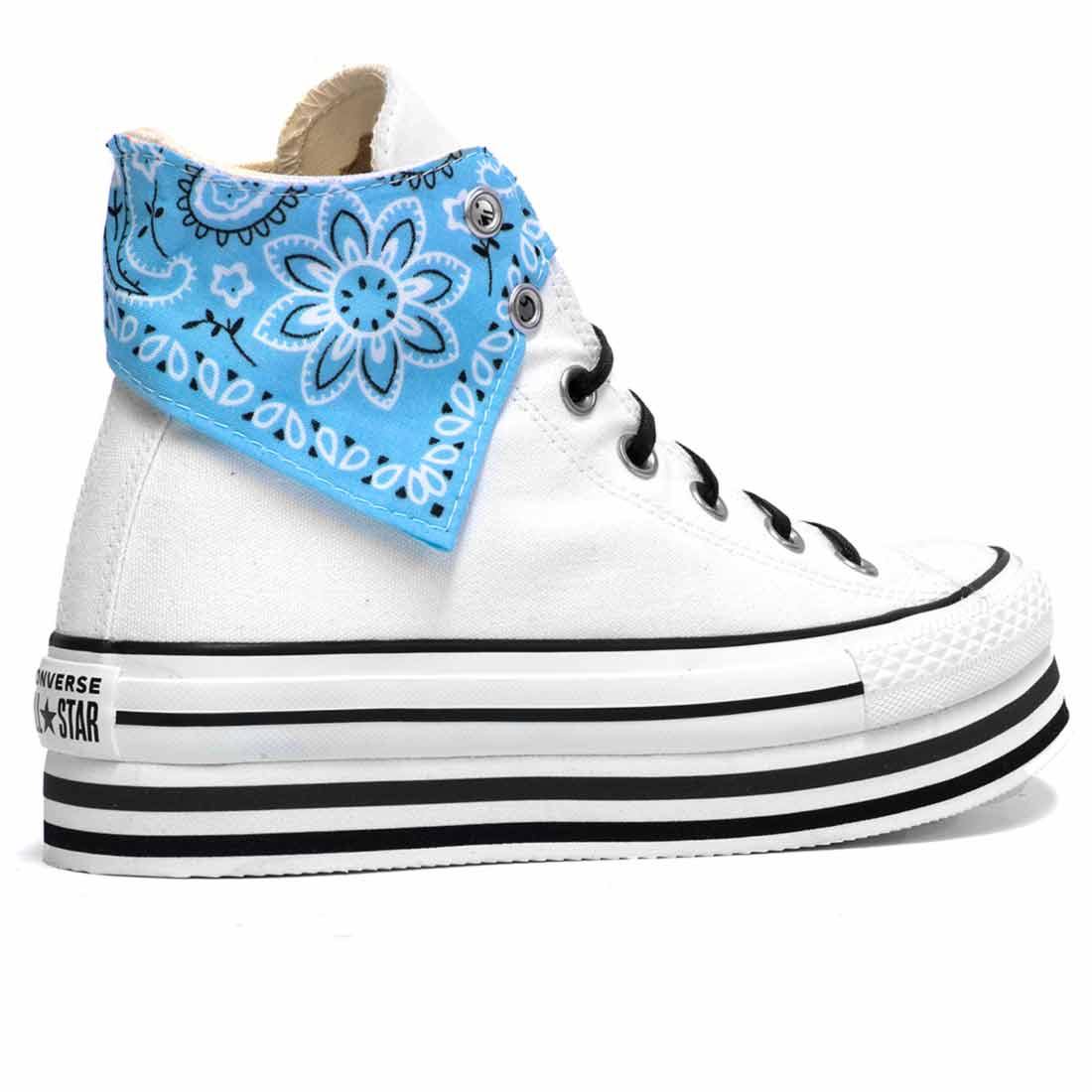 Converse All Star Alte Platform con Bandana Azzurro Pastello - immagine 6