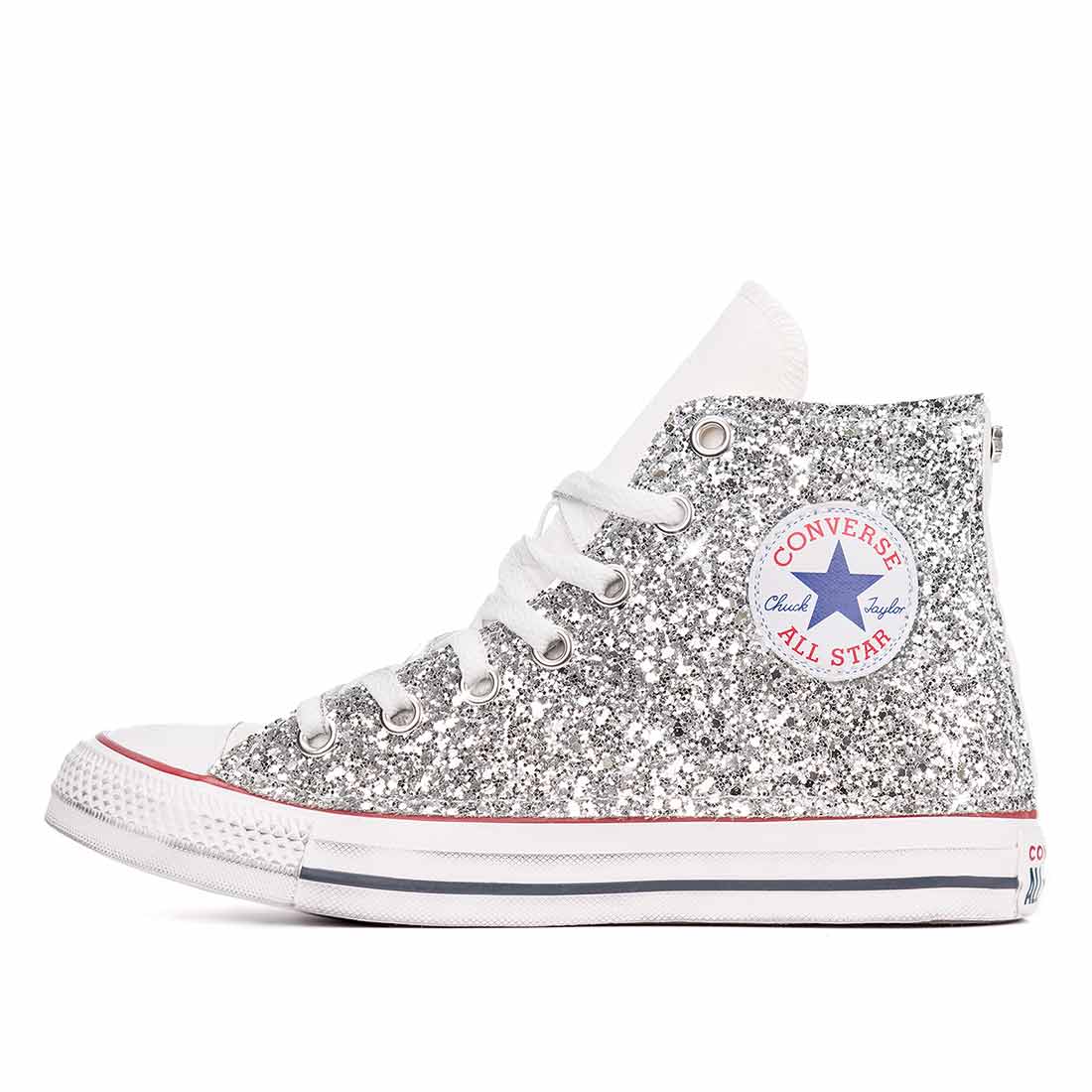 Converse All Star Alte Glitterate Argento - immagine 5