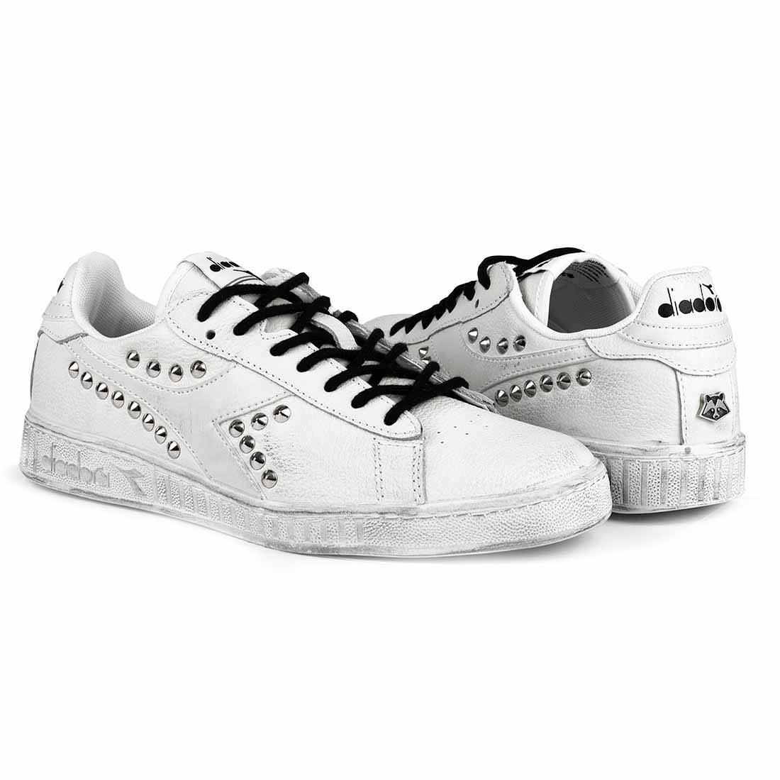 Diadora Game Low con Borchie Argento e Lacci Neri - immagine 5