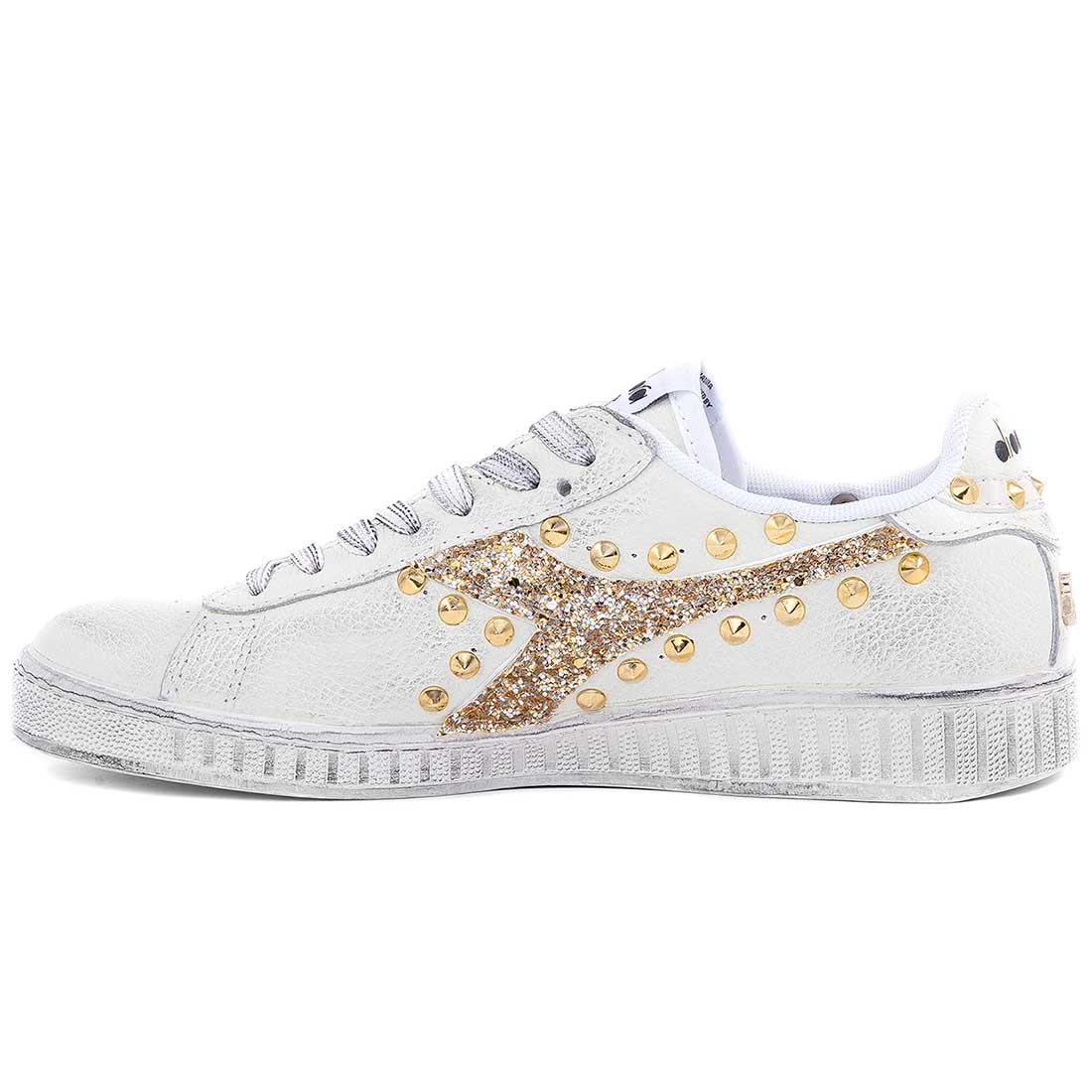 Diadora Game L Low Glitter e borchie Oro - immagine 4