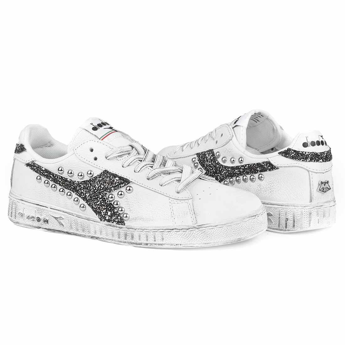 Diadora Game L Low con Borchie e Glitter Nero - immagine 6