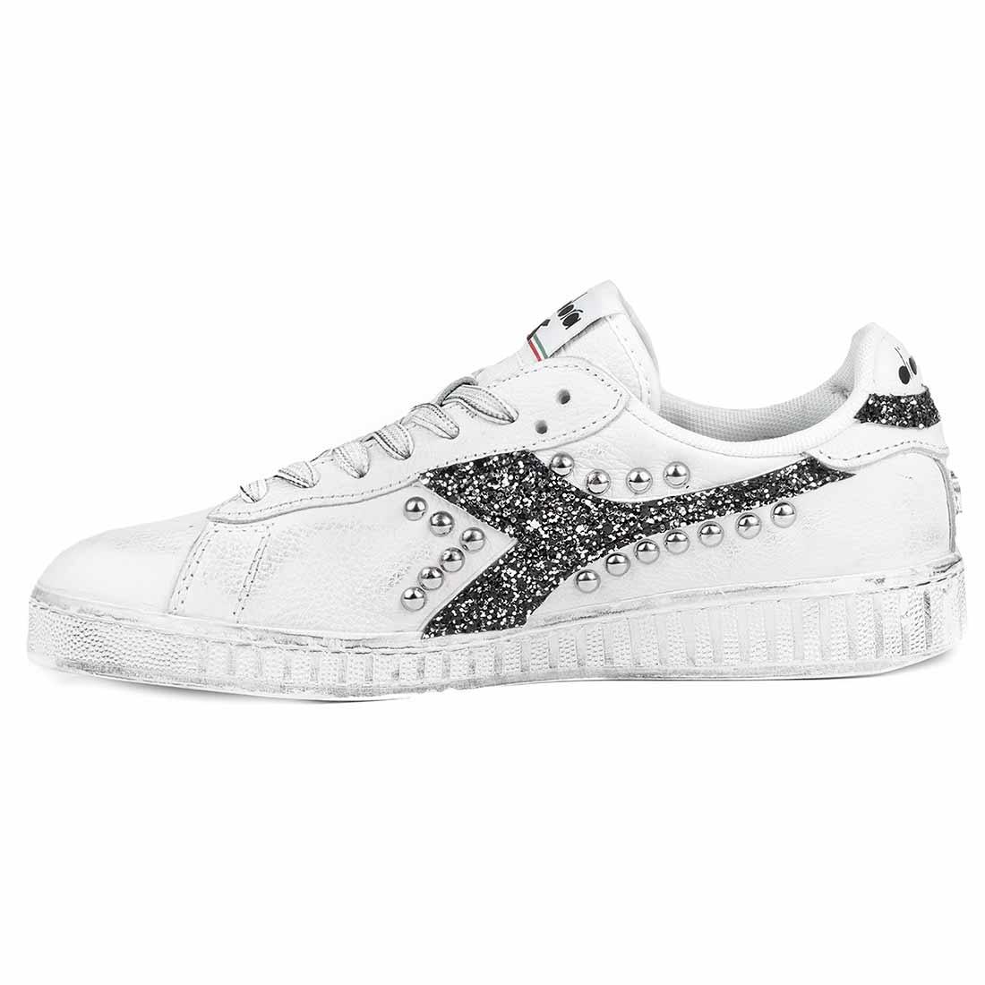 Diadora Game L Low con Borchie e Glitter Nero - immagine 4