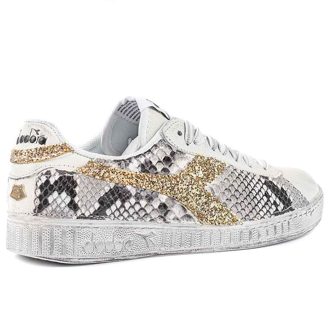 Diadora Game Low Pitonate e Glitter Oro - immagine 5