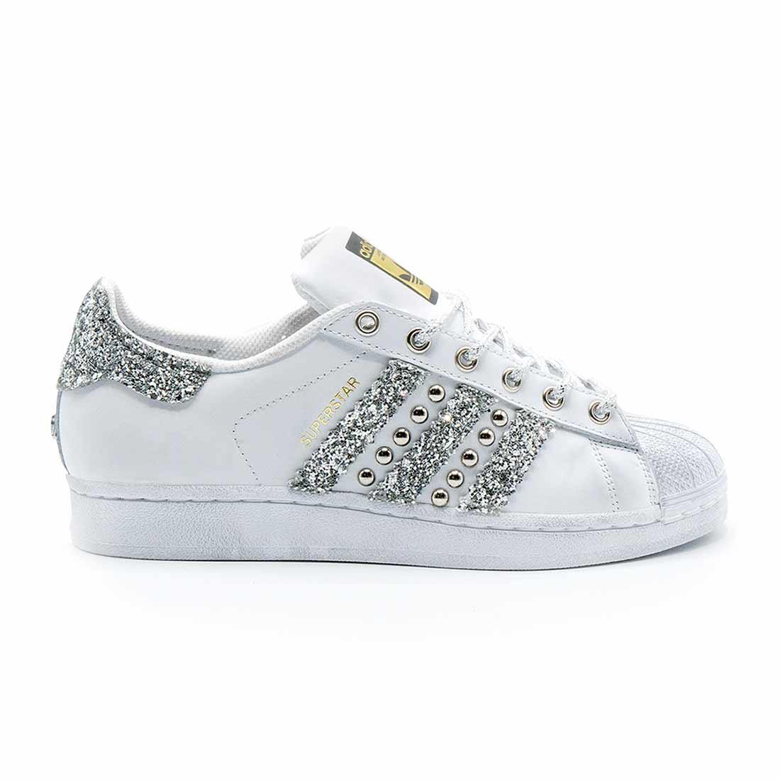 Adidas Superstar con Borchie e Glitter Argento - immagine 2