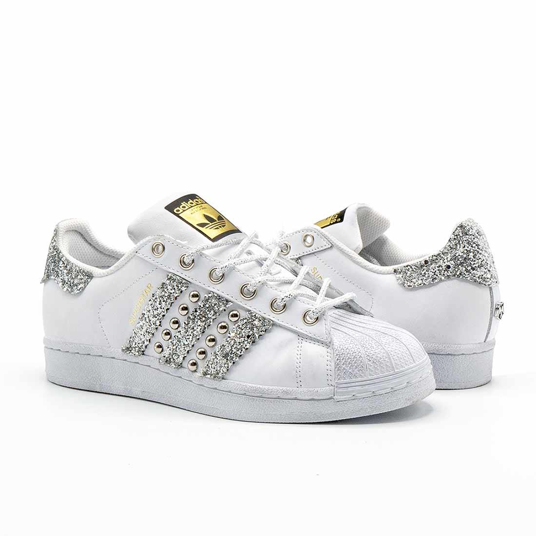 Adidas Superstar con Borchie e Glitter Argento - immagine 4